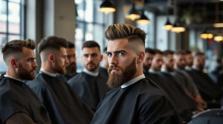 coupe homme rasé sur les cotés
