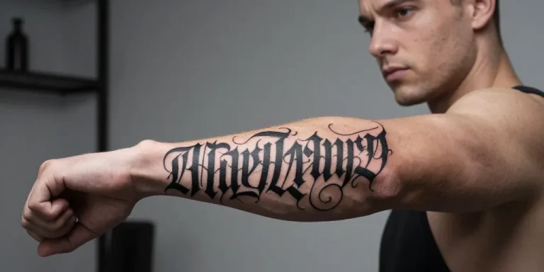 tatouage écriture bras homme